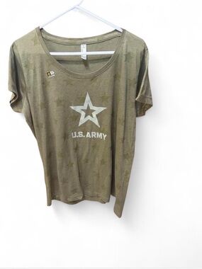 U.S. Army Olive Green Star Scoop Neck Short Sleeve Tee - Women's